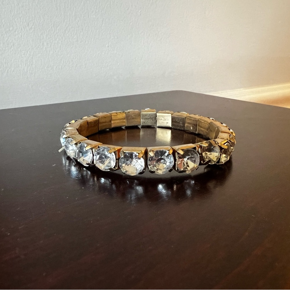 Gold Bracelet with Faux Cystals